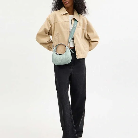 Coach Carmen Mini Crossbody Bag In /Silver/Green NWT - Picture 4 of 6